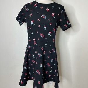 Divided H&M Dress Floral Fit And Flare With Sleeves Size 10 Women’s Stretchy